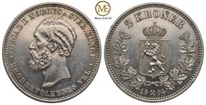 2 kroner 1904 Oscar II. Kv.0/01