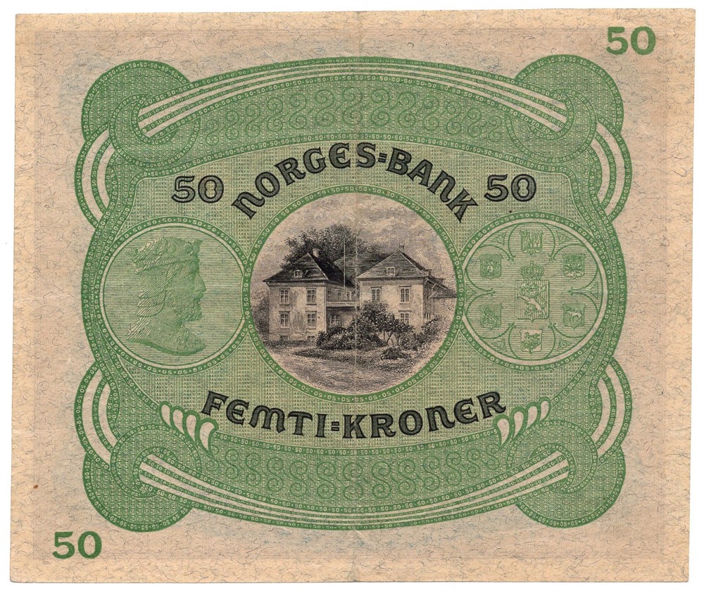 50 kroner 1934 B.2880617. Kv.1+