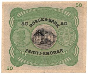50 kroner 1934 B.2880617. Kv.1+