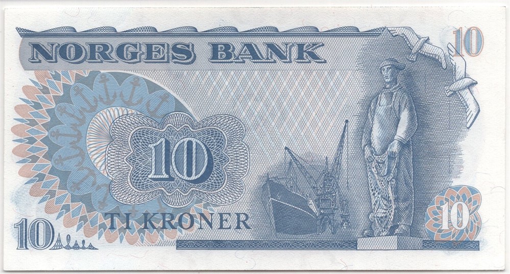 10 kroner 1978 HK erstatningsseddel. Kv.0