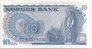 10 kroner 1978 HK erstatningsseddel. Kv.0