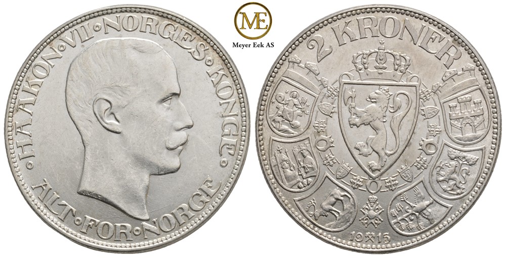 2 kroner 1915 Haakon VII Kv.0/01