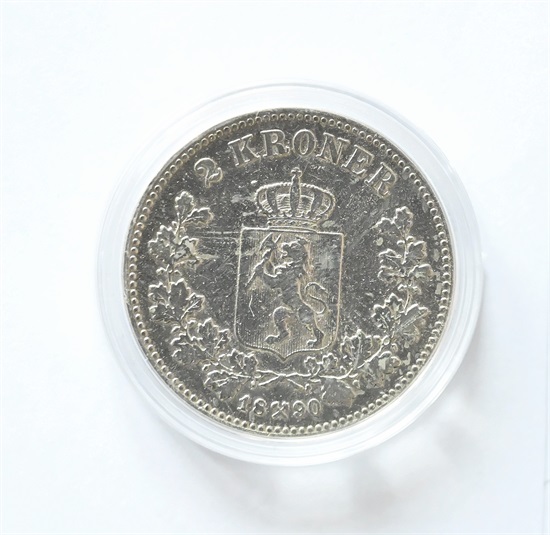 Norge 2 kroner 1890 kv. 1/1-
