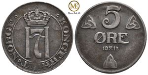 5 øre 1918 Haakon VII. Kv.01