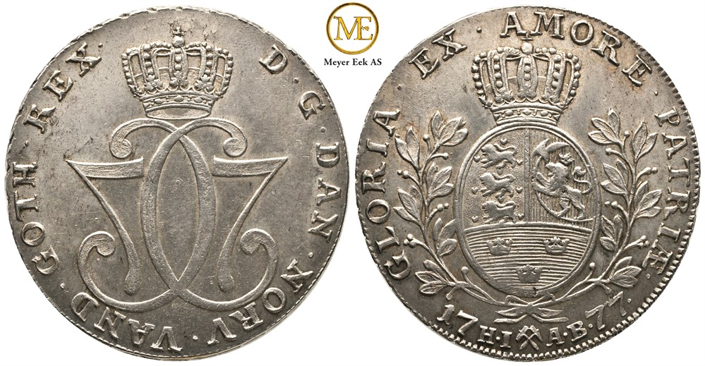 Speciedaler 1777 Christian VII. Kv.0/01