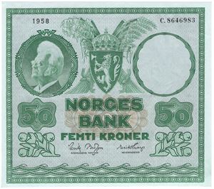 50 kroner 1958 C.8646983. Kv.0