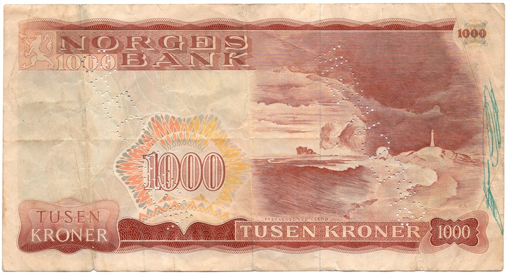 1000 kroner 1975 Z.0000000 Specimen. Kv.1-