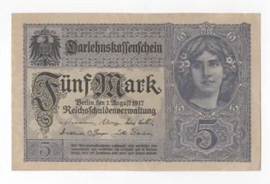 Tyskland 5 mark 1917 kv. 0
