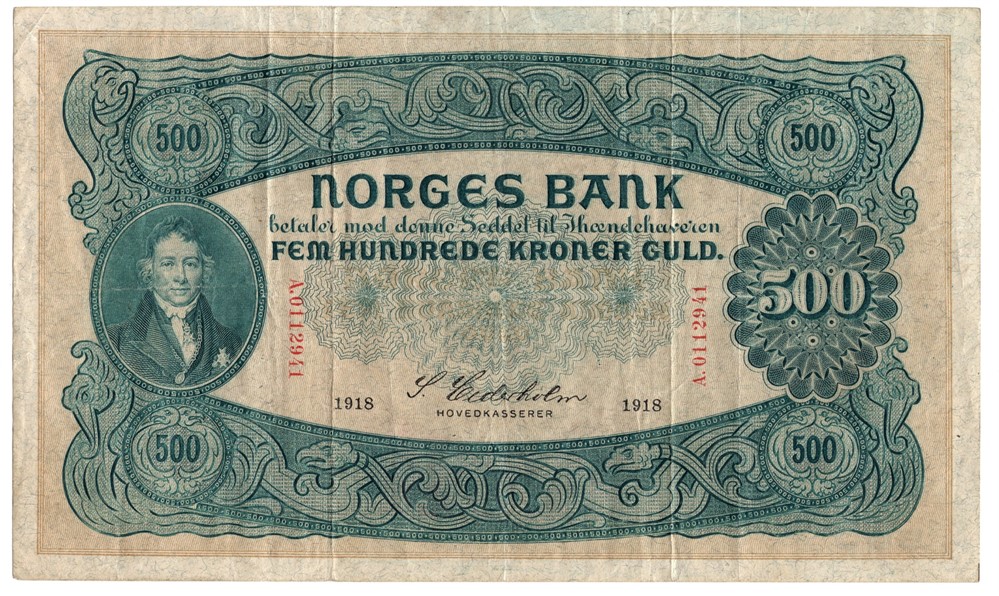 500 kroner 1918 A.0112941. SSS-Seddel. Kv.1