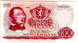 100 kroner 1969 Z 1-million erstatning Kv.01