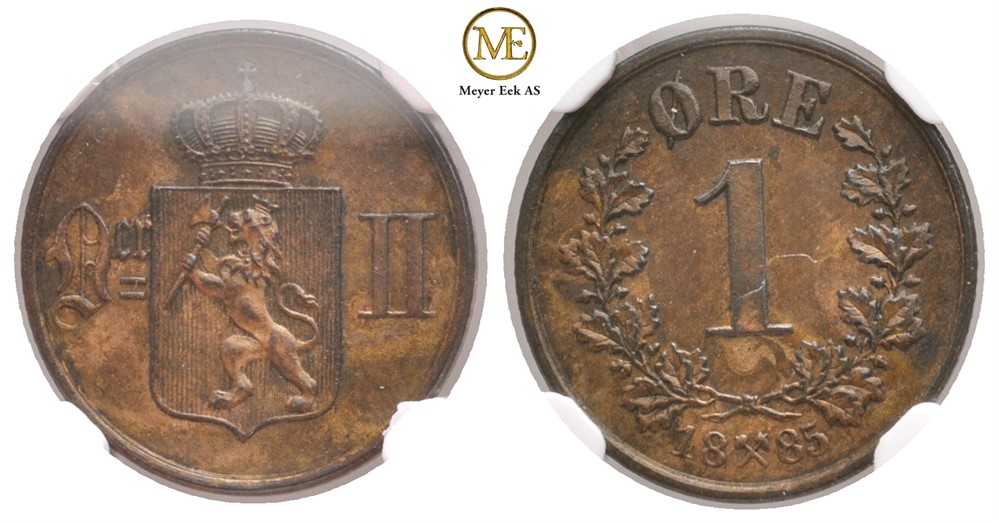 1 øre 1885 Oscar II. Kv.0/01