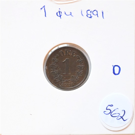 Norge 1 øre 1891 kv. 0/01