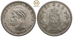 50 øre 1901 Oscar II. Kv.0