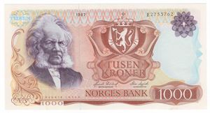 1000 kroner 1987 E.2753762. Kv.0