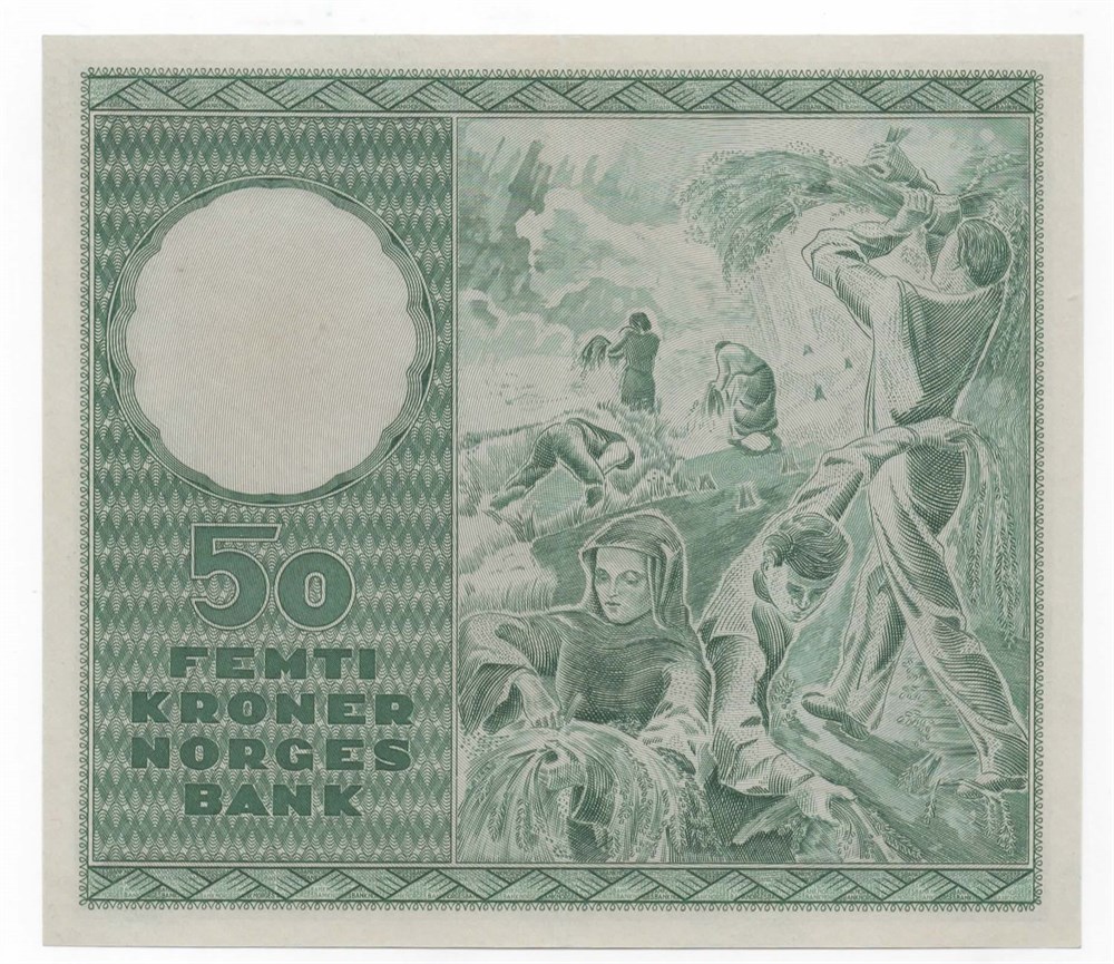 Norge 50 kroner 1955 B kv. 0/01