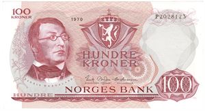 100 kroner 1970 P. Kv.0/01