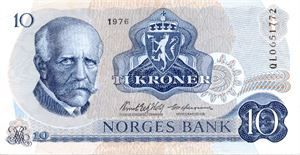 10 kroner 1976 QL erstatning