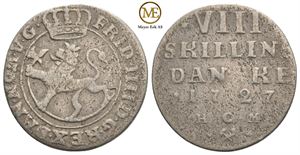 8 skilling 1727 Frederik IV. Kv.1