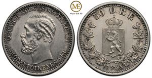 50 øre 1895 Oscar II. Kv.0