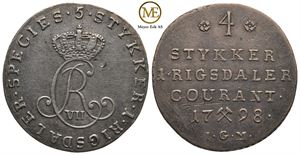 1/5 speciedaler 1798 Christian VII. Kv.1+