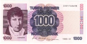 1000 kroner 1989 VI. Utg. Kv.0