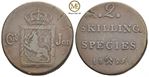 2 skilling 1825 Carl XIV Johan. Kv.1/1+