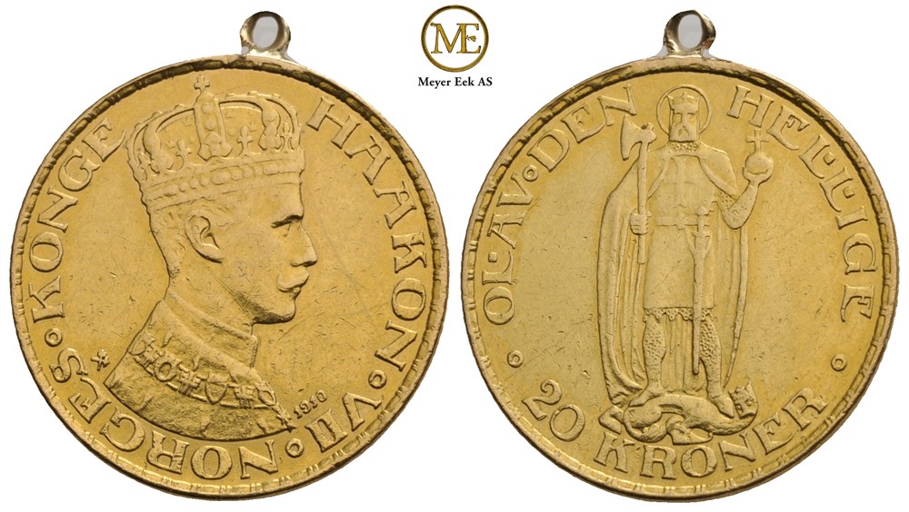 20 kroner 1910 Haakon VII. Kv.1+