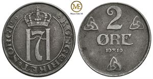 2 øre 1919 Haakon VII. Kv.01