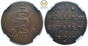 2 skilling 1810 Frederik VI. Kv.1+