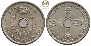 1 krone 1938 Haakon VII. Kv.0