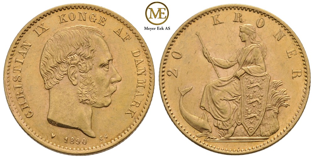 20 kroner 1890 Christian IX. Kv.0/01