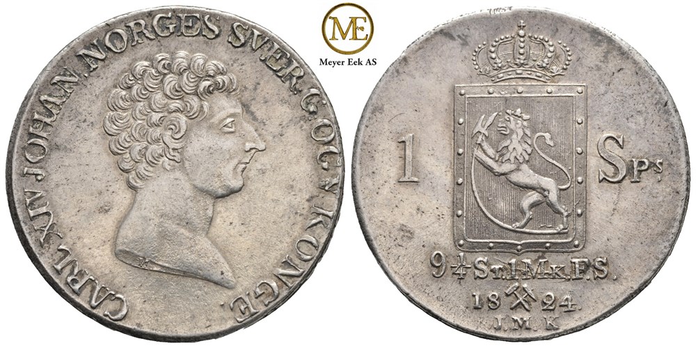 Speciedaler 1824/1 Carl XIV Johan. Kv.01