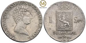 Speciedaler 1824/1 Carl XIV Johan. Kv.01