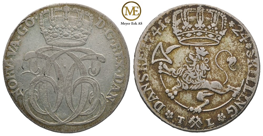 24 skilling 1741 Christian VI. Kv.1/1+