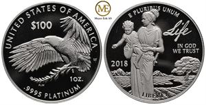 100 dollar Liberty 2008. Platinum. Proof