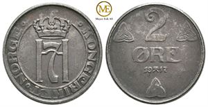 2 øre 1917 Haakon VII. Kv.0/01