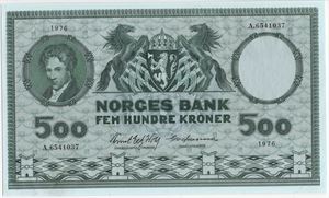 500 kroner 1976 A.6541037. MS 64. Kv.0