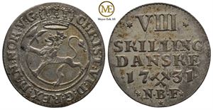 8 skilling 1731 Christian VI. Kv.01