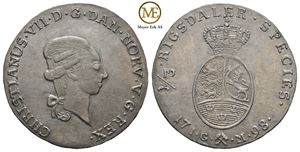 1/3 speciedaler 1798 Christian VII. Kv.1+/01