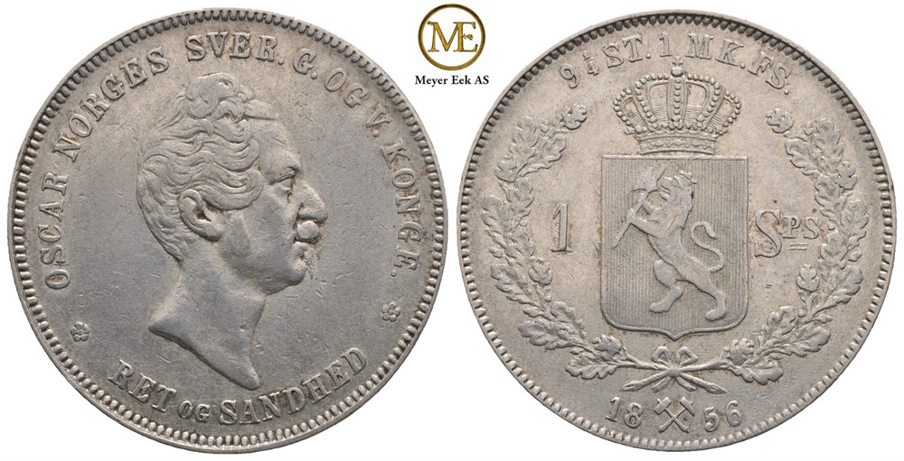 Speciedaler 1856 Oscar I. Kv.1+