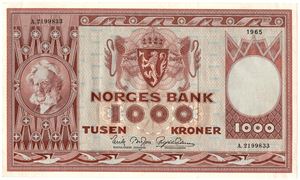 1000 kroner 1965 A.2199833. Kv.01