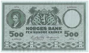 500 kroner 1974 A.5296181. Kv.01