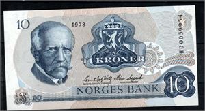10 krone 1978 HD kv. 0/01