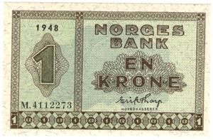 1 krone 1948 M.4112273. Kv.0