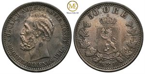 50 øre 1899 Oscar II. Kv.1+/01