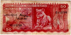 Rwanda og Burundi 50 francs 1960 Kv.1