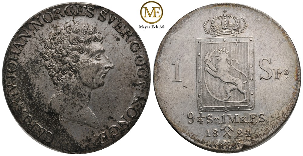 Speciedaler 1824 Carl XIV Johan. Kv.01