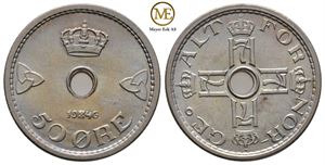 50 øre 1946 Haakon VII. Kv.0