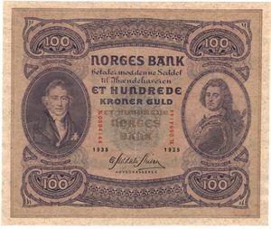 100 kroner 1935 B.0594144. Kv.01