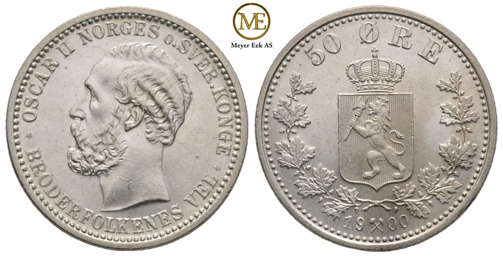 50 øre 1900 Oscar II. Kv.0